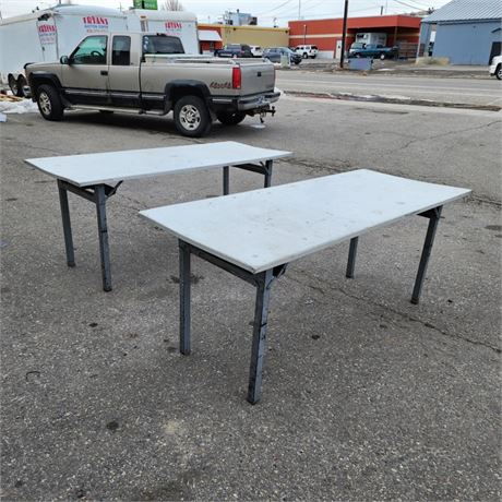 Retro Folding Long Table Pair...76x30