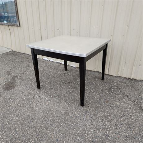 Retro Wood Leg Square Table with Veneer Top...36x36x31