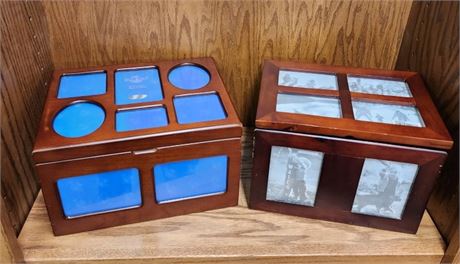 Wood Photo Box/Keepsake Box Pair