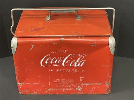 Antique Metal Coca-Cola Cooler - 15x10x10