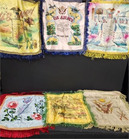 Vintage Silk Mother's War Hankerchiefs