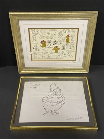 Seven Dwarfs Sketch & Dopey Model Sheet - 15x13/14x11