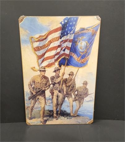 Vintage Metal Marine Sign - 11x17