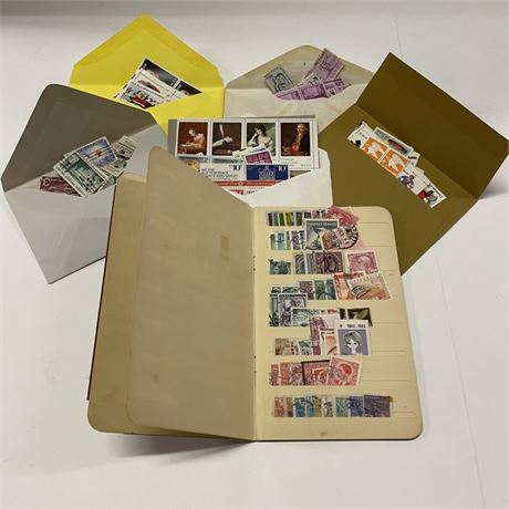 Collectible Stamps w/ Magnifying Glass