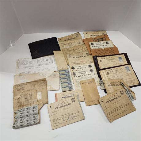 Vintage War Ration Books & Selective Service Draft Notificaitons