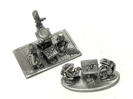 Rawcliffe Pewter Figurines - General Store, Card Playing Set