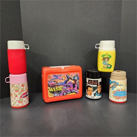 Vintage Assorted Thermoses & Lunch Pails