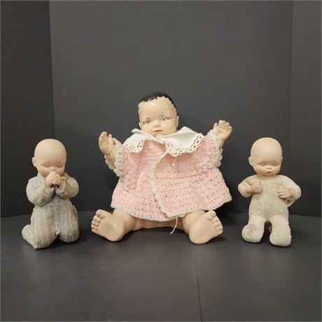 Vintage Collectible Hamilton Dolls & Big Ceramic Doll