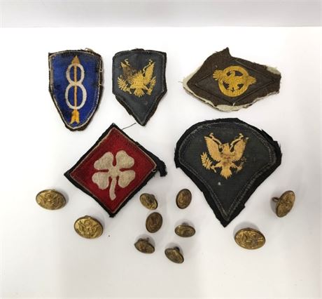 Vintage Military Uniform Patches & Buttons