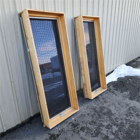 2-Pella Exterior Windows, One Casement & One Fixed - 2x6 Frame 25x65