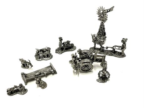 Rawcliffe Pewter Figurines - Farm Set