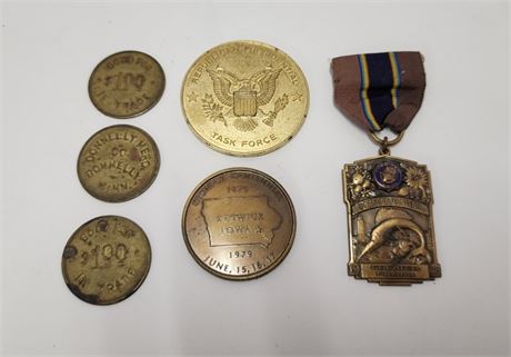 Assorted Coins-Tokens-Legion Medal