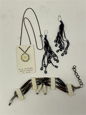 Elk Antler Necklace/Earrings/Choker