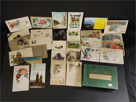 WWI Battleship & 30 Collectible Postcards