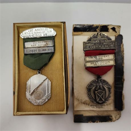 Vintage 1940s Shooting Medals from South Dakota & Los Angeles