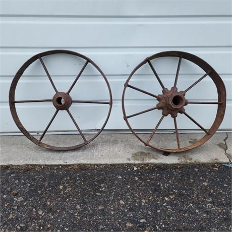 2 - Antique Implement Wheels - 16" Diameter