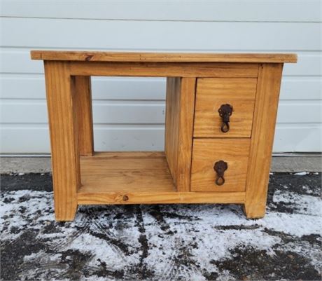 Sturdy Wood 2 Drawer End Table - 28x20x20