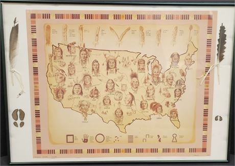 1995 "Flying Colors" Tribes of USA Framed Print - 24x17