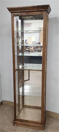 Lighted Glass Side Door Curio Cabinet/Hutch- 20x10x76