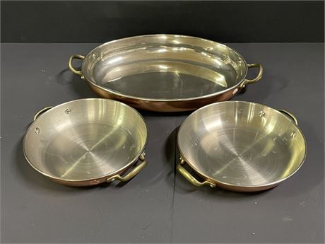 Copper Clad Stainless Cookware w/ Brass Handles