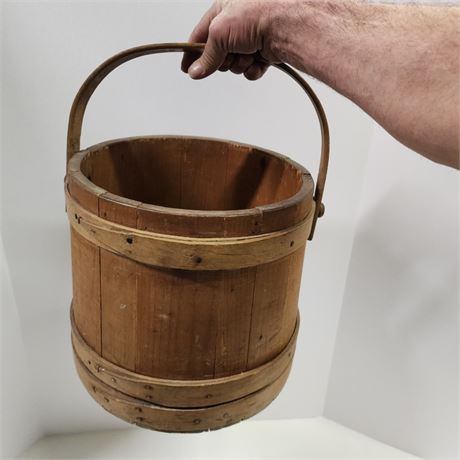 Vintage Wood Pail - 11x11