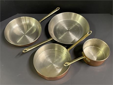 Copper Clad Stainless Cookware w/ Brass Handles