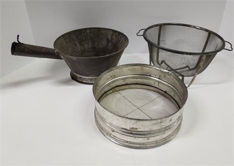 Vintage Kitchen Tinware Trio