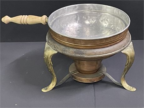 Vintage Copper & Brass Fondue Pot