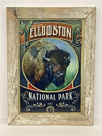 Yellowstone Park Bison Framed Wall Decor - 16x22