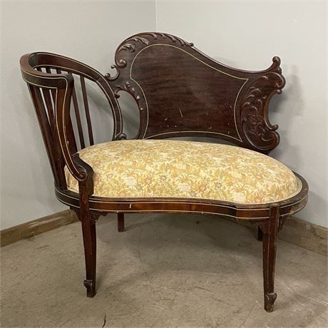 Antique Parlor Gossip/Telephone Chair - 36x20x33