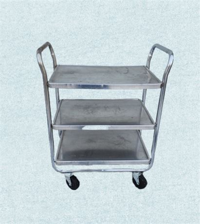 3 Tier Stainless Rolling Shelf Cart - 28x16x35