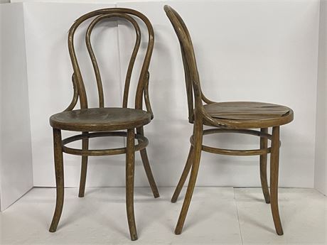 Antique Wood Chair Pair