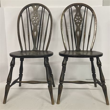 Antique Wood Chair Pair