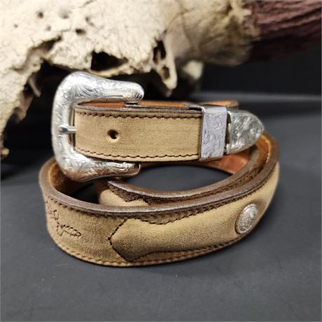 Ladies Nocona Leather Belt w/ Buckle - 34"