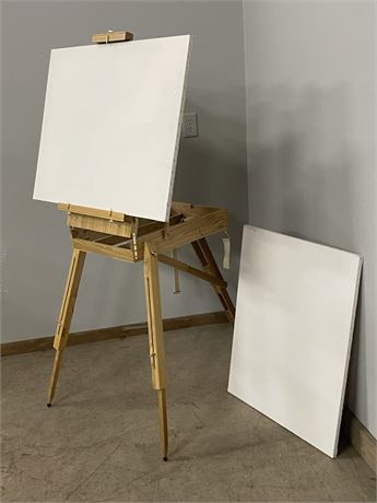 Artist's Easel w/ Canvas Boards