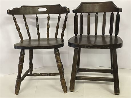 Western Style Vintage Wood Chairs