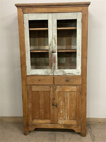 Antique Wood Hutch/Cabinet - 38x15x73