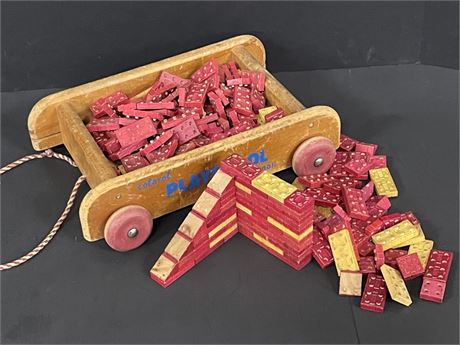 Vintage Play Skool Wagon & Building Blocks