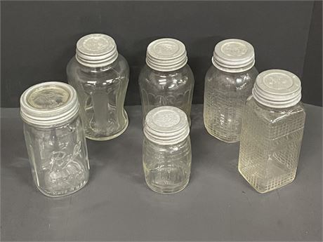 Vintage Canning Jars w/ Lids