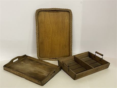 Antique Trays w/ Handles - 19x13