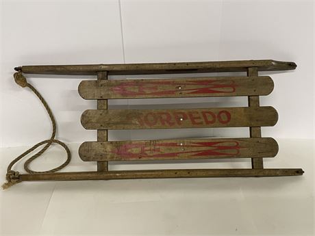 Antique Wood Torpedo Runner Sled - 3ft ➡️