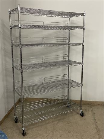 Rolling Stainless Shelving Rack - 48x18x76