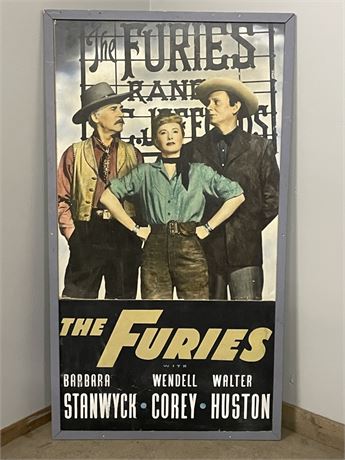 Huge Framed "The Furies" Movie Advertising Poster - 36x65