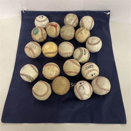 Assorted Baseballs w/ Bag