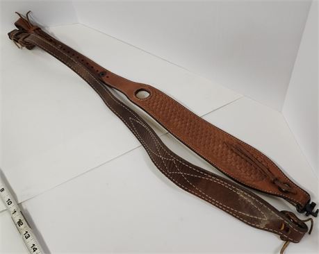 Tooled & Stitched Leather Rifle Sling Pair - 34"➡️