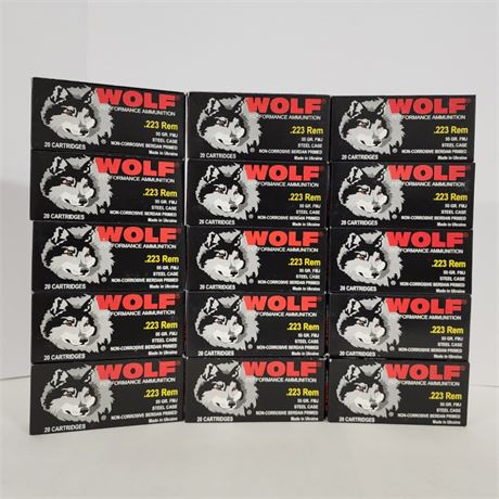 Wolf .223 Rem Factory Ammo - 300 Rounds