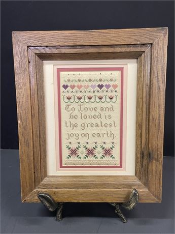 Framed Home Décor Embroidery with Brass Stand...