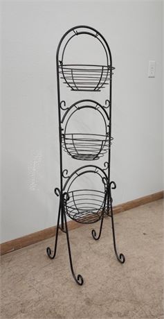 3 Tier Metal Swinging Basket Stand - 11"➡️x50"⬆️