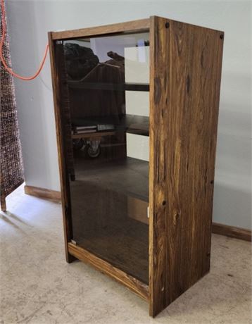 Glass Door Media Cabinet - 23x16x42