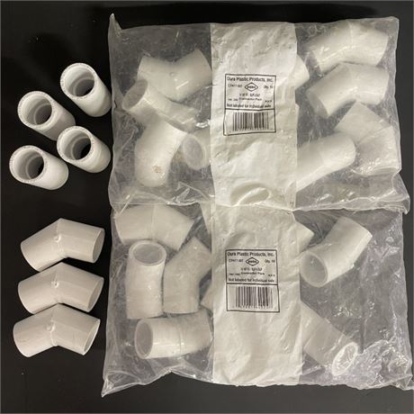 ¾" - 45° Degree PVC Slip Joints - 29pcs